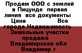 Продам ООО с землей в Пицунде, первая линия, все документы › Цена ­ 9 000 000 - Все города Недвижимость » Земельные участки продажа   . Владимирская обл.,Владимир г.